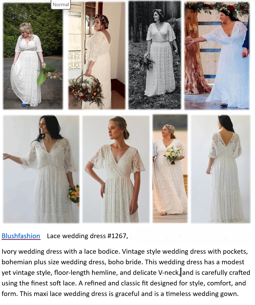 New Blush #1267 Boho Wedding Dress, soft slip with lace over, 3X = 18 or 20