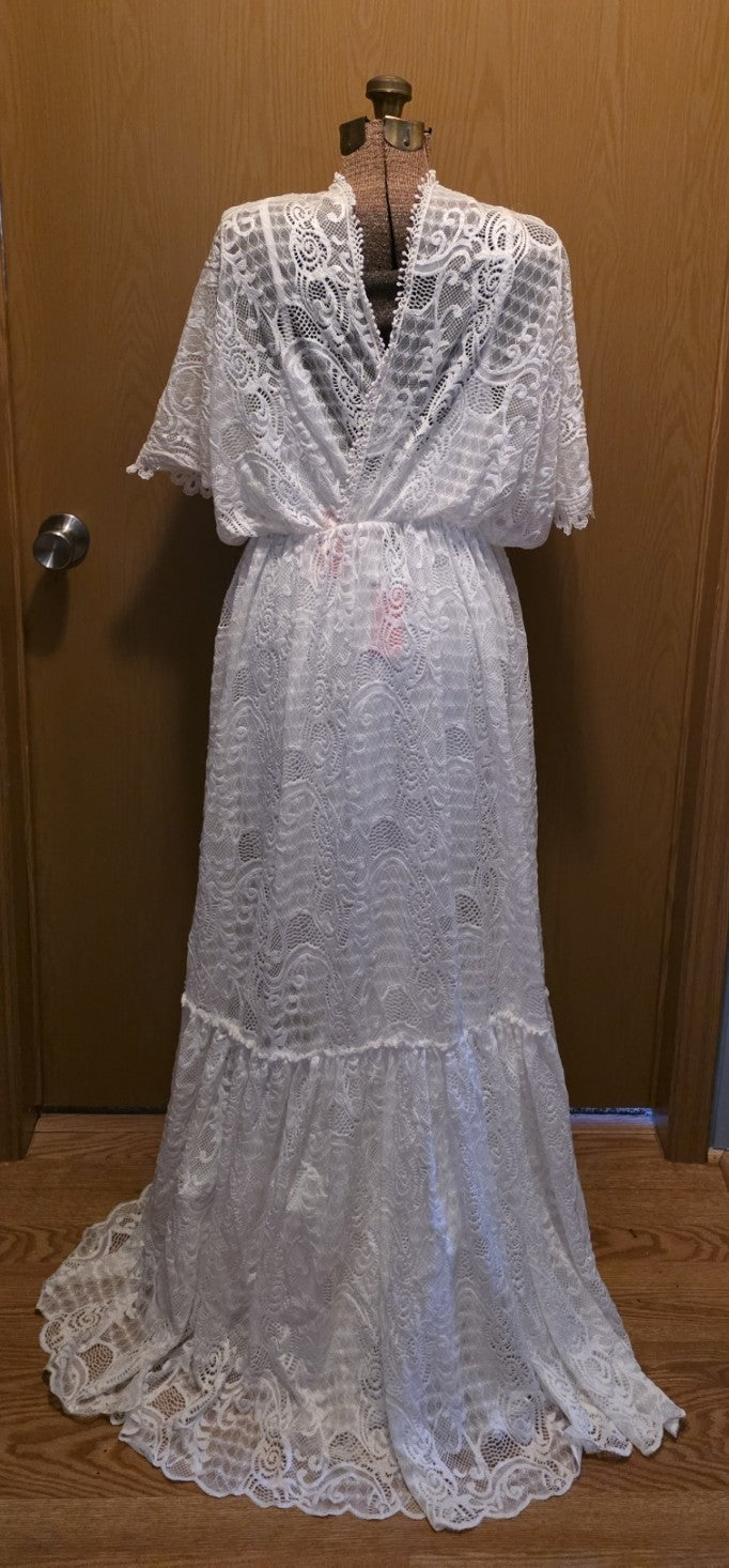 New Blush #1267 Boho Wedding Dress, soft slip with lace over, 3X = 18 or 20