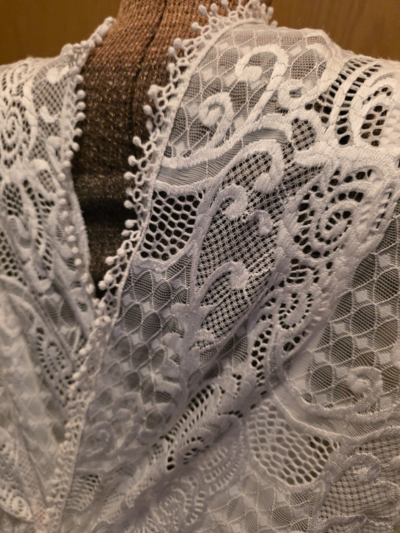 New Blush #1267 Boho Wedding Dress, soft slip with lace over, 3X = 18 or 20
