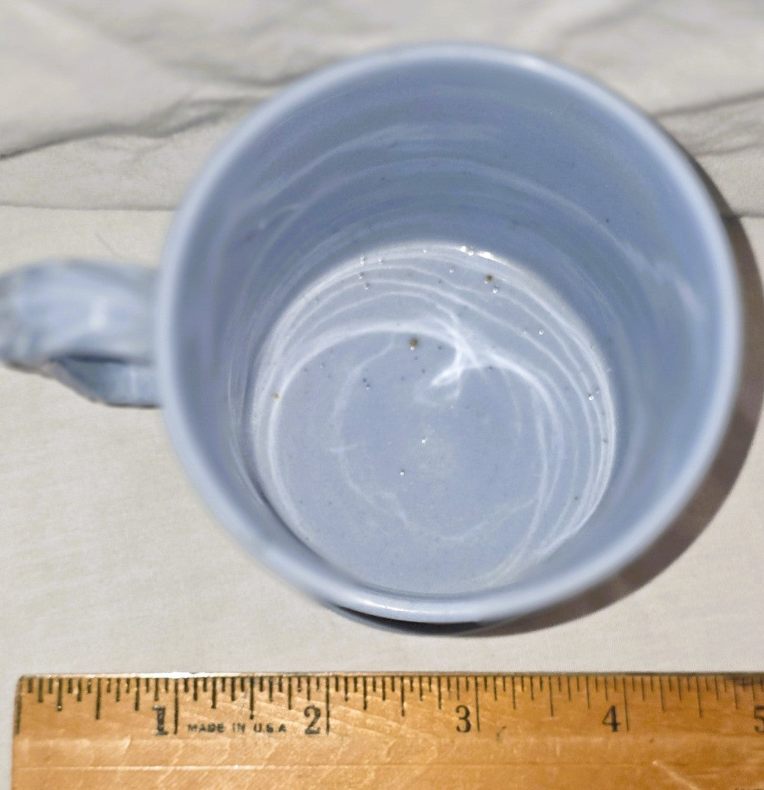 Antique Staffordshire Sprigged Mug, Drabware Floral Relief Pottery Tankard