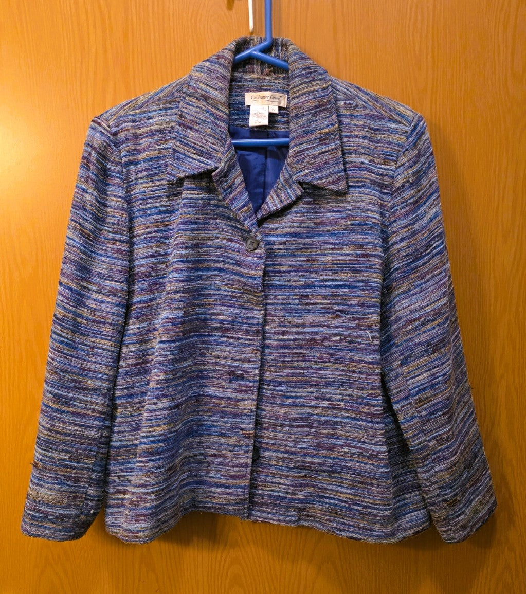 Vintage 1999 Coldwater Creek Jacket, Blue/Multi, Petite Large