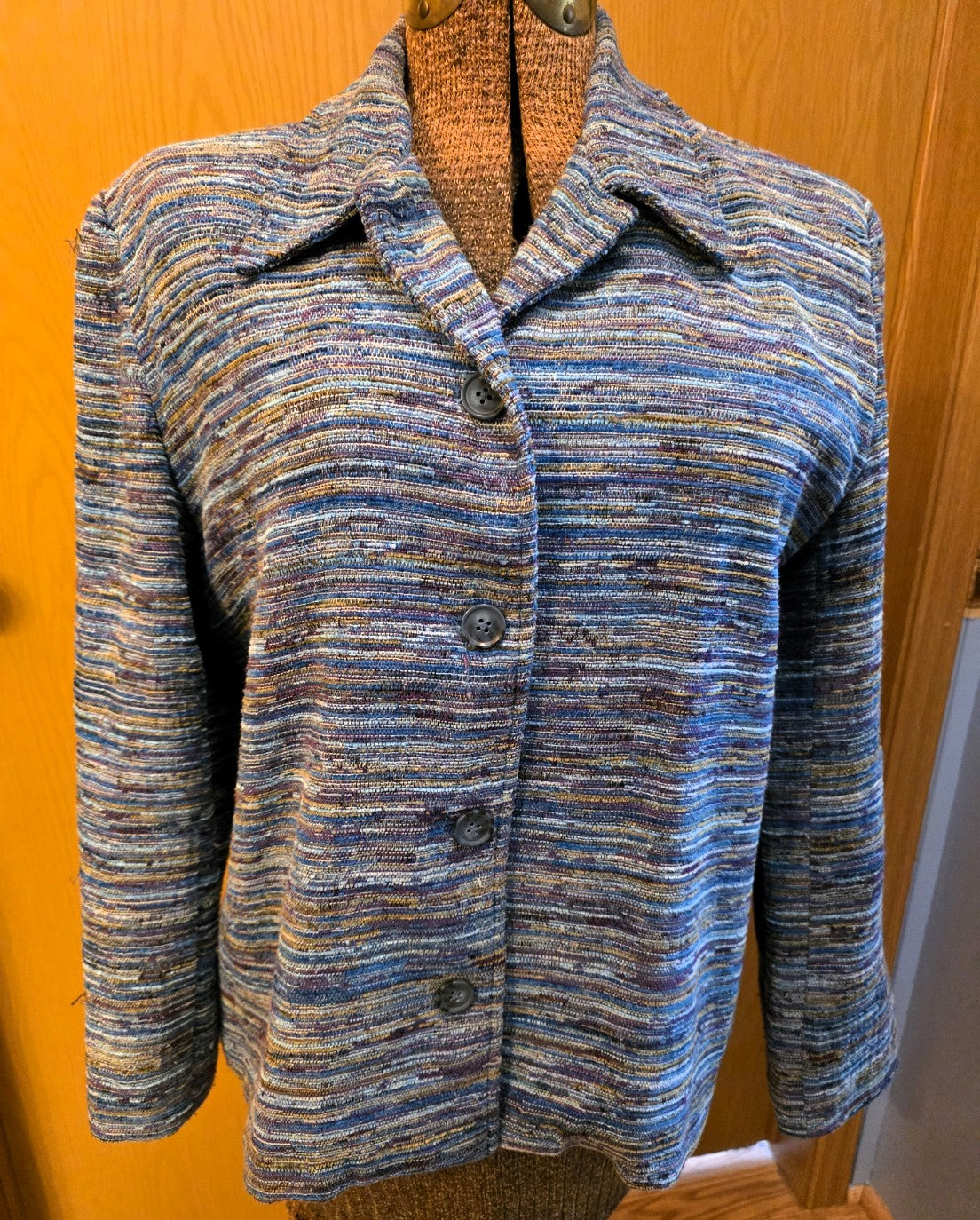 Vintage 1999 Coldwater Creek Jacket, Blue/Multi, Petite Large