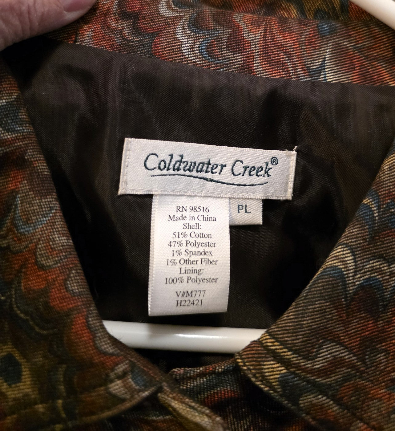 Vintage 1999 Coldwater Creek Brown/Multi Jacket, Petite Large