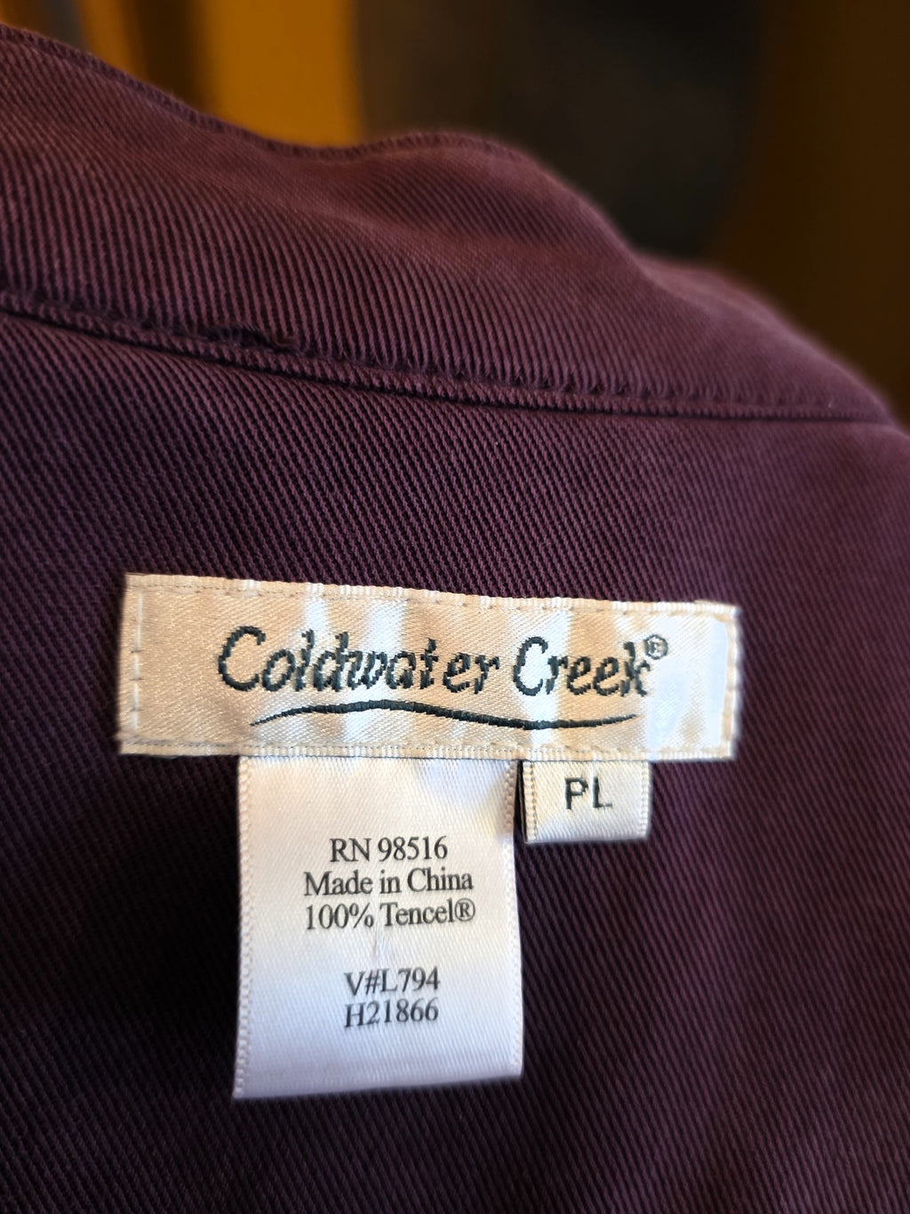 Vintage 2000 Coldwater Creek Burgundy/Purple Jacket, Petite Large