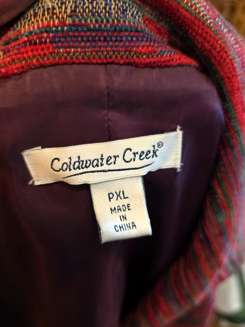 Vintage 1999 Red/Multi Coldwater Creek Jacket, Petite XL